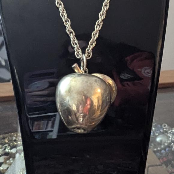 Vintage Large apple necklace| snow-white inspired, metal