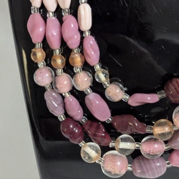 Vintage glass bead Multi-Strand Beaded Necklace 50s era