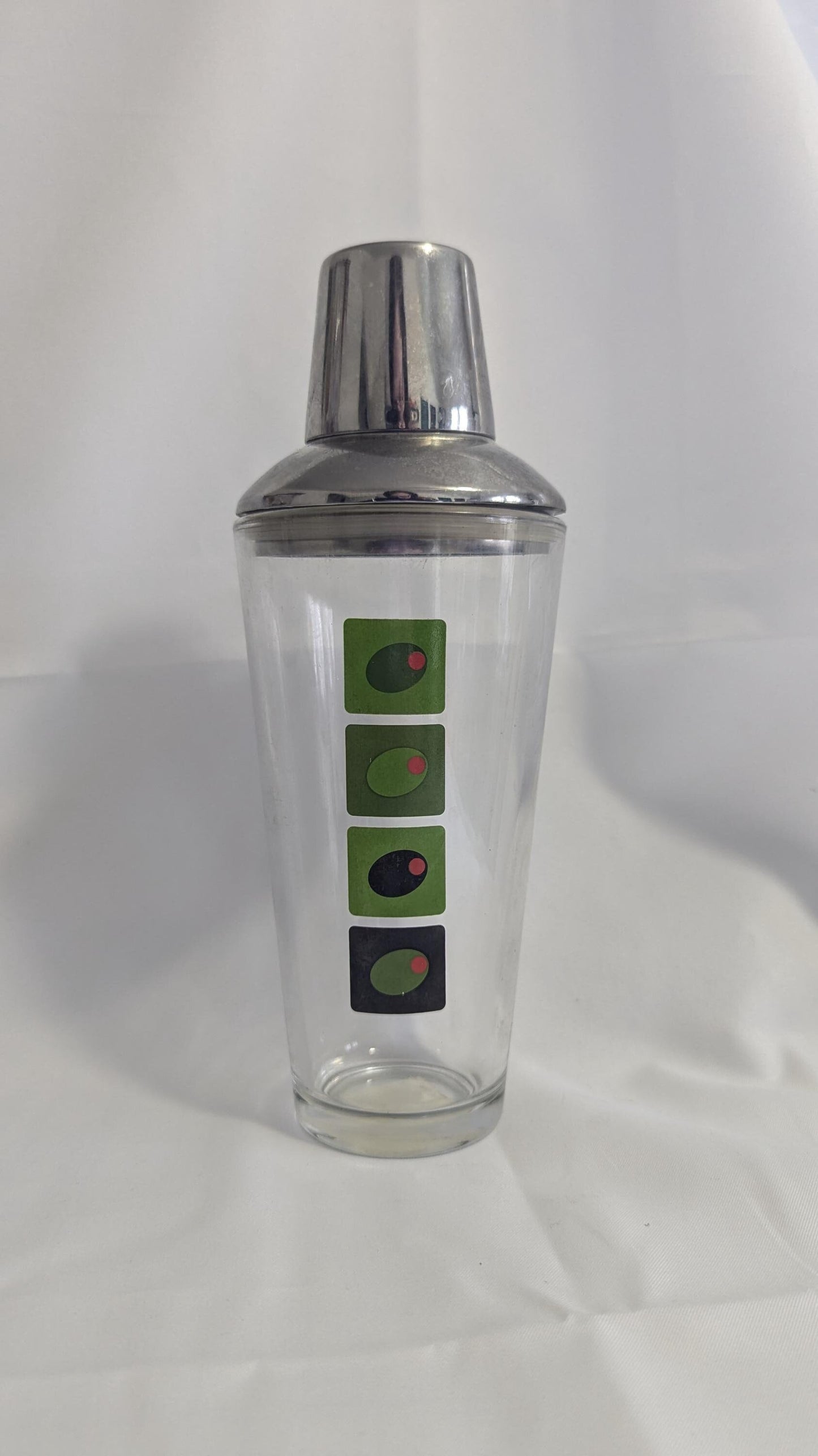 vintage Retro Green and Black olive Cocktail Shaker