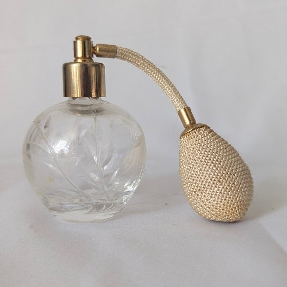 Vintage glass perfume bottle | hanging flower design | very good shape