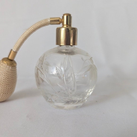 Vintage glass perfume bottle | hanging flower design | very good shape