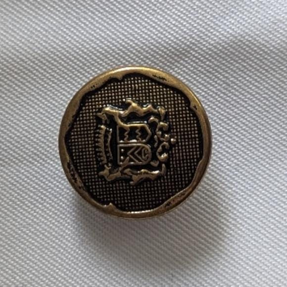 Vintage reproduction Brass Crest Buttons 5 total